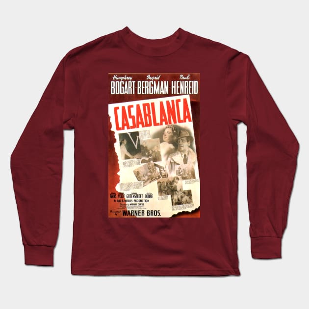 Classic Movie Poster - Casablanca Long Sleeve T-Shirt by Starbase79